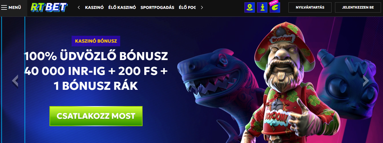 RTBet Casino Tekintse át: Első Befizetési Bónusz 100% 8000 Dollárig és 200 Ingyenes Pörgetés